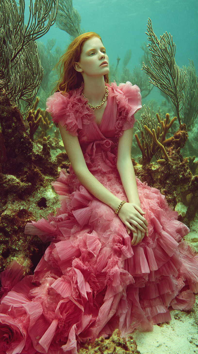 Underwater couture editorial